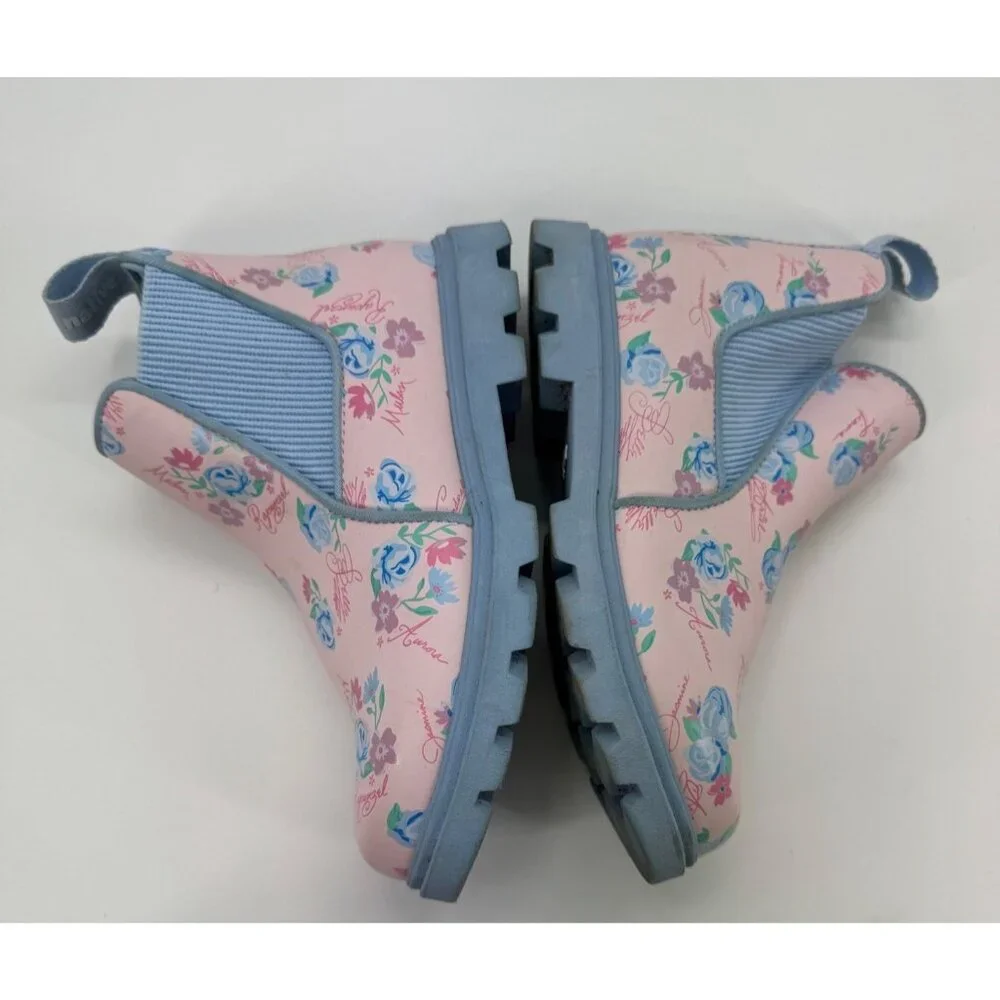 Disney X Native Kids Pink & Blue Floral Princess Rain Boots size 1